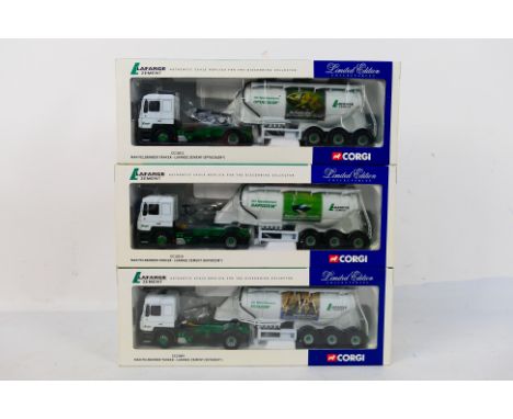 Corgi - Three boxed diecast 1:50 scale Limited Edition diecast 'Lafarge Zement' liveried MAN Feldbinder Tankers. Lot consists