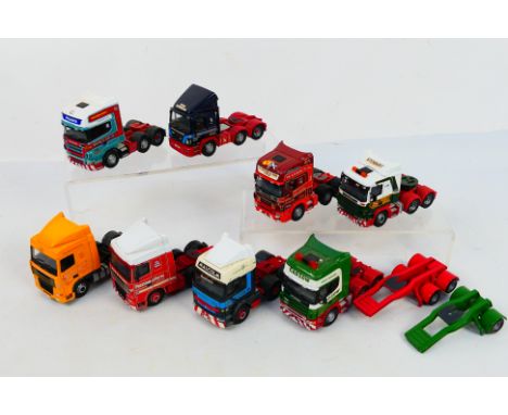 Corgi - A collection of eight unboxed 1:50 scale diecast model tractor units by Corgi. Lot includes CC12706 ERF ECS Tractor '