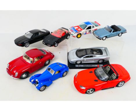 Polistil - Bburago - Schabak - An unboxed collection of diecast vehicles in larger scales. Lot includes Polistil Jaguar XJS C