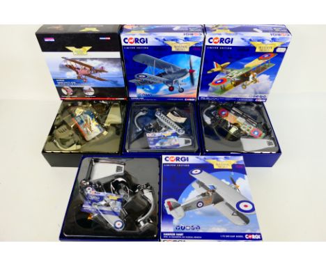 Corgi Aviation Archive - Four boxed diecast Limited Edition model bi-planes. Lot consists of AA27301 Hawker Fury; AA37906 SPA