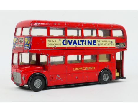 Spot-On - An unboxed Spot-On #145 London Transport Routemaster Bus. The model has a red body, black base cream interior and s