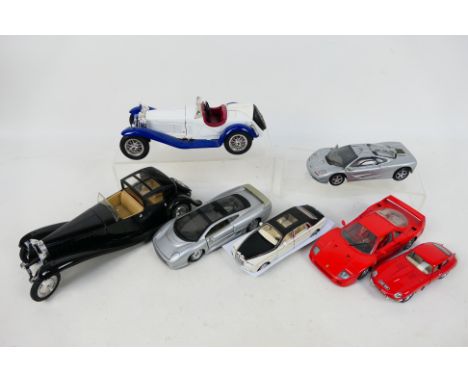 Solido - Bburago - Maisto - Welly - 7 x unboxed models including Rolls Royce Phantom, McLaren F1, Ferrari F40 and similar. Th