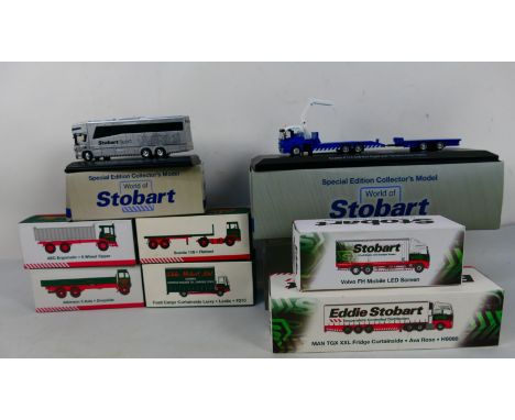 Atlas Editions - Eight boxed diecast 1:76 scale 'Eddie Stobart' liveried diecast model trucks from Atlas Editions. Lot includ