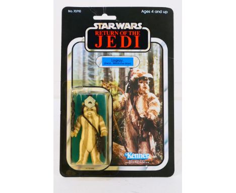 Star Wars - Kenner. A vintage "Return of the Jedi" Logray Ewok Medicine Man 3 3/4" figure which appears Mint, within an Excel