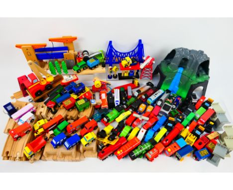 Wooden Railways - Thomas The Tank Engine. A large selection of children's wooden railways including track, Engines and scener