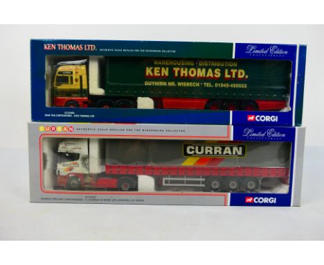 Corgi - Two boxed diecast 1:50 scale Limited Edition model trucks. Lot consists of CC13403 MAN TGA Curtainside 'Ken Thomas' -