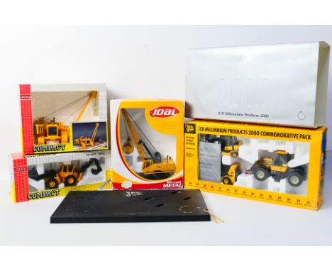 Joal - 4 x boxed construction vehicles and sets, a Compact Digging Crane # 272, a Caterpillar Pipe Layer # 224, a Volvo BM Ex
