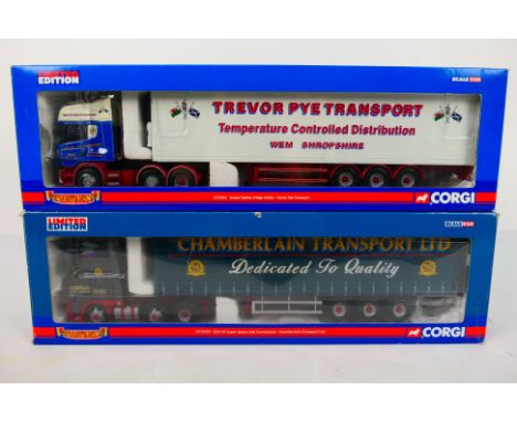 Corgi - Two boxed diecast 1:50 scale Limited Edition 'Hauliers of Renown' model trucks. Lot consists of CC12922 Scania Toplin