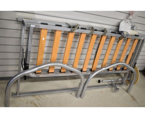 A metal fouton/sofa bed frame