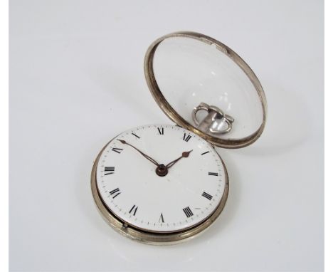 Good quality 19th century pear cased single fusee silver pocket watch by George Janison of Ortlea with ornately engraved back