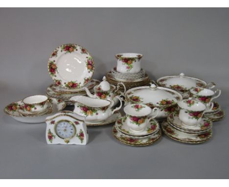 A collection of Royal Albert Old Country Roses pattern wares comprising pair of tureens and covers, sauce boat and stand, ova