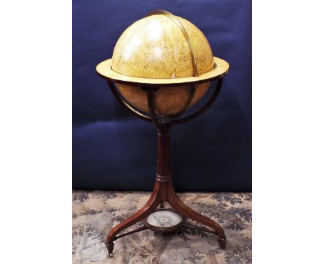 Carys Improved Celestial Globe made and sold by J Cary, 181 The Strand, March 1790, the globe 56 cm in diameter raised on mah