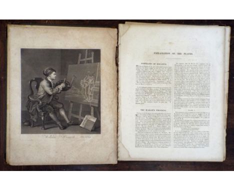 William Hogarth (British 1697-1768) - Portfolio containing black and white engraved plates, including a self portrait of 1764