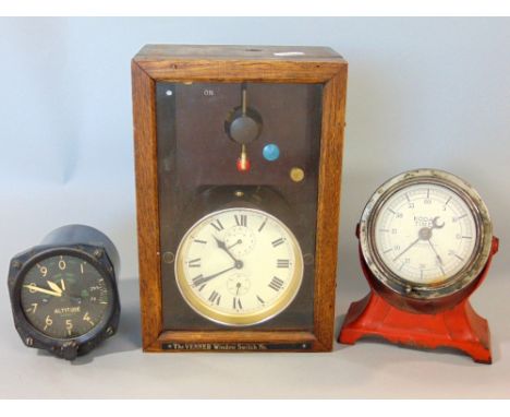 Three interesting time pieces to include a Kodak timer in cast steel case "The Venner" window switch number 398715 and a furt