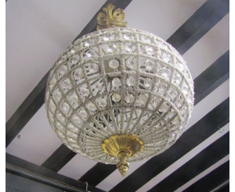 A Dutch style brass six branch hanging ceiling light/electrolier, with knopped and bulbous stem, together with two more conte