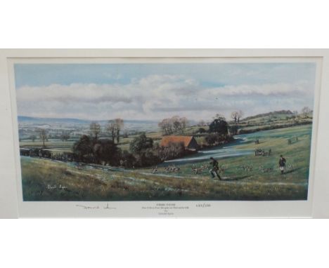 Donald Ayres (British Contemporary Artist) - Pair of signed coloured limited edition prints of hunting scenes - Gone Away, Th