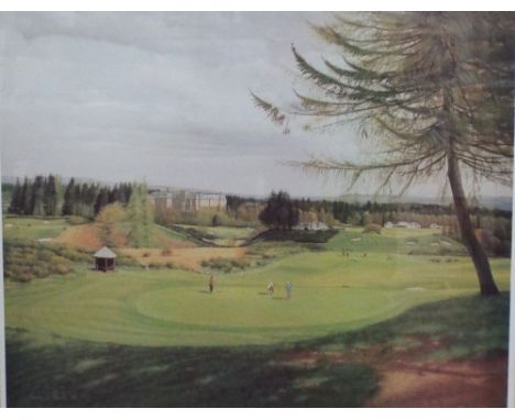 Graeme W Baxter (20th century British) - Signed coloured limited edition print of a golfing scene at the Gleneagles Hotel, Ki