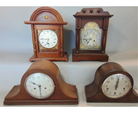 Westminster chime style three train mantle clock with three others (4)