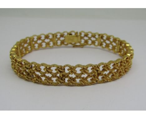 Good quality vintage 9ct bracelet by David Shackman &amp; Sons, London 1974, 15.9g
