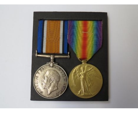A WWI pair of medals to casualty 41161 PTE. L.G. MOORING NORF. R. (9th Bn) killed on  03/04/1917 aged 19
