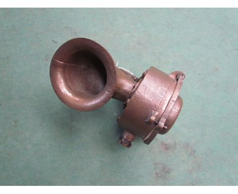 A brass ship's fog horn, reputedly off a vessel which was sunk in the 1990's
