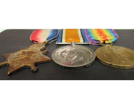 A WWI 1914-15 trio of medals to casualty 16891 PTE. L. WICKS NORF. R., died on 22/10/17