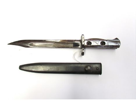 A British L1 A3 bayonet with scabbard L1 A3 (marked) D58 D65 D