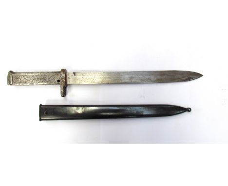 A WWI German Ersatz (Emergency) bayonet with 11.5" blade and scabbard 