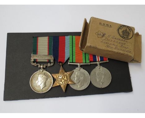 A George VI India General Service Medal (IGS) with Northwest Frontier 1936-37 clasp, together with WWII 1939-45 star, Defence