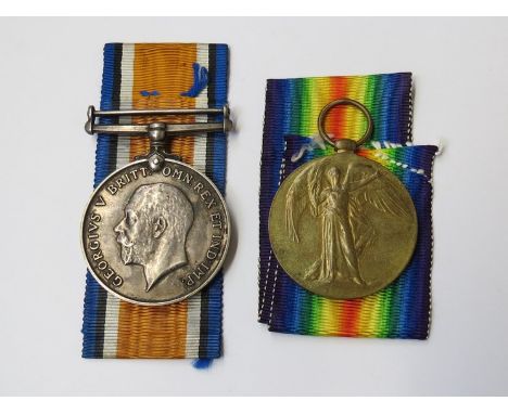 A WWI pair of medals to casualty 13591 PTE. E.KEY NORF. R. who served in the 1st Bn and was killed in action on 23/04/1917 ag