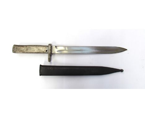 A WWI German Ersatz (Emergency) bayonet with 10" blade and scabbard 