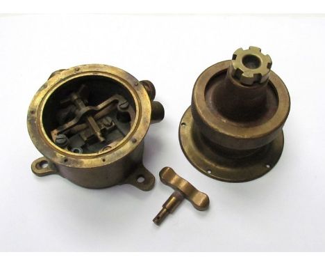 Two brass electrical fittings from the engine room of the Hatsuzuki off Bougainville Island, Pacific 