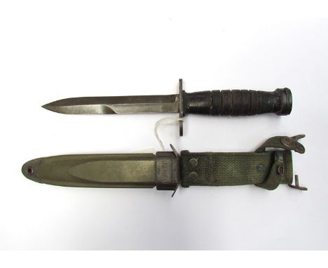 A US M4 bayonet marked UTICA S 154, with scabbard 