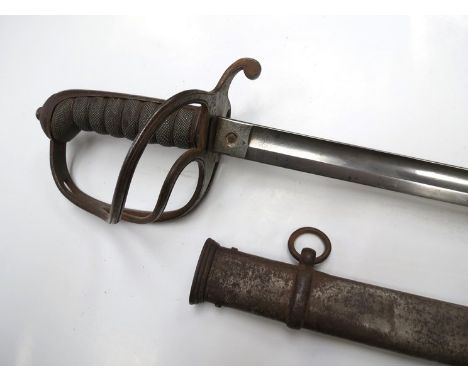 An 1821 pattern Royal Artillery officer's sword, the three bar hilt with shagreen grip, blade by 'Pillin Maker Gerrard London