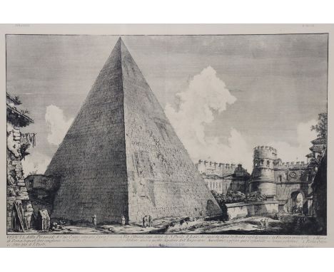 GIOVANNI BATTISTA PIRANESI (1720-1778).  “Piramide de C. Cestio”, from Vedute di Roma; 20th century reprint of the 18th centu