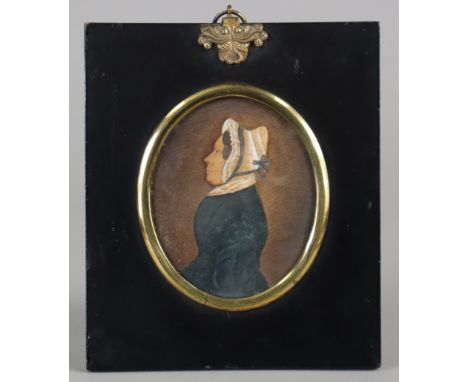 FRANCIS HERVE (1781-1850) attributed to. A portrait miniature of a lady in profile, signed &amp; dated “F H 1824”(? - barely 