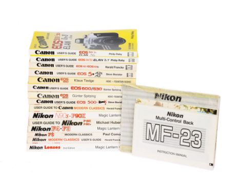 A Selection of Canon and Nikon User Guide Paperback Books comprising Canon Modern Classics, EOS 5, EOS 10/10S, EOS 30/33, EOS