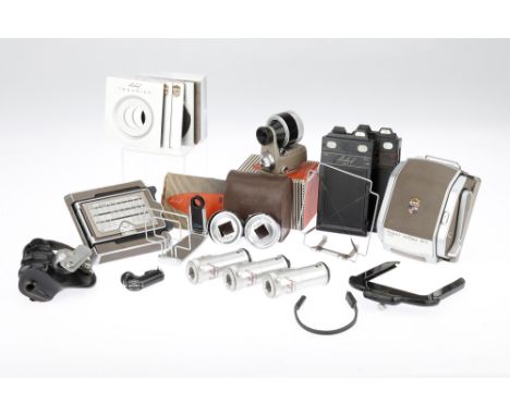 A Selection of Linhof Camera Accessories, to include a multi-format wire finder, a universal finder, in case, a large wire fi