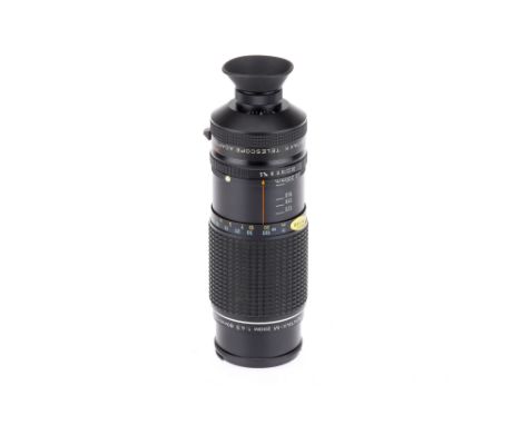 An SMC Pentax-M80-200m f/4.5 Camera Lens with Telescope Adapter, body G-VG, optics F, some haze &amp; speckling present,