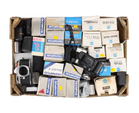 A Large Selection of Compact Cameras, some with boxes, all with issues, for spares or repair, together with a Pentax ME Super