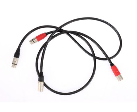 Two 'Black Slink' XLR Hi-Fi Cables, male to female, overall lenght 105cm Note: This Hi-Fi item is from a deceased estate whic