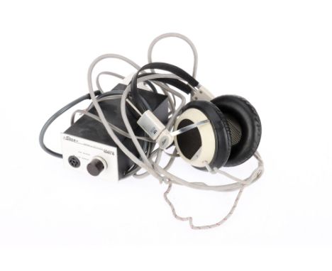 A Pair of Stax Model SR-5 Electrostatic Headphones, complete with SRD-6 adaptor Note: This Hi-Fi item is from a deceased esta