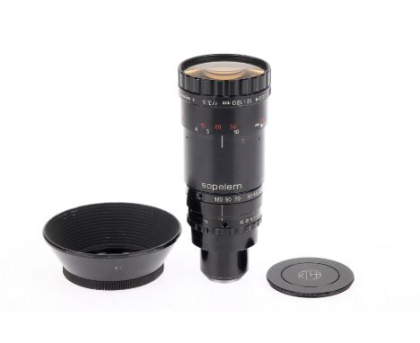 A Rank Taylor Hobson Monital Zoom 12:120mm f/3.3 Camera Lens, black, body G-VG, optics G, some light haze &amp; cleaning mark