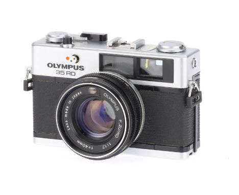 An Olympus 35 RD Compact Rangefinder Camera chrome, 1975-79, serial no.396735, with a F.Zuiko f/1.7 40mm lens, shutter fires 