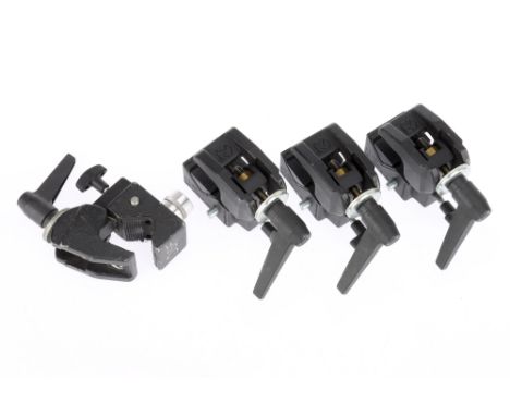 A Selection of Four Manfrotto Art 035 Studio Clamps, in G used condition, one with OSF engraved to side,