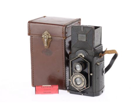 A Zeiss Ikon Ikoflex 850/16 "Coffe Can" Medium Format TLR Camera, black, body G-VG, shutter working, optics P-VG, some fungal