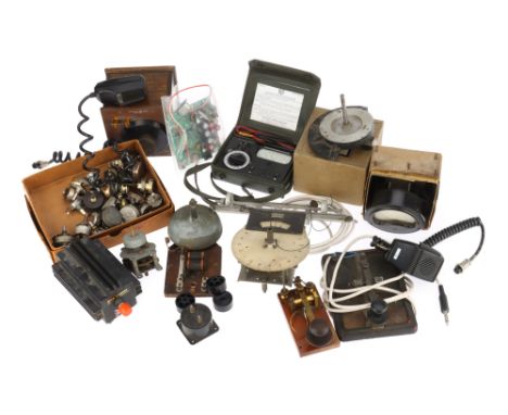 A Mixed Selection of HiFi / Radio Parts &amp; Devices, to include a box of switches, a power board (model 1053214-2), a movin