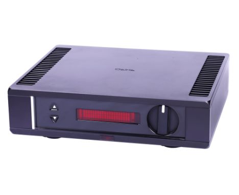 A Rega Osiris Reference Integrated Amplifier, black, serial no. 0306, complete with remote control Note: This Hi-Fi item is f