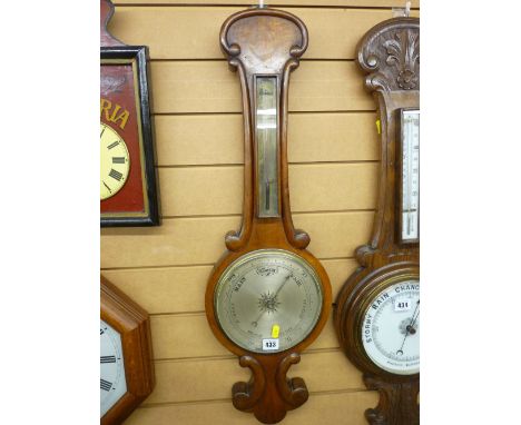 Vintage banjo wall barometer with thermometer