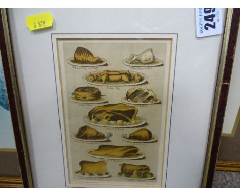 Interesting antique print from 'Household Management' illustrating cuts of meat etc